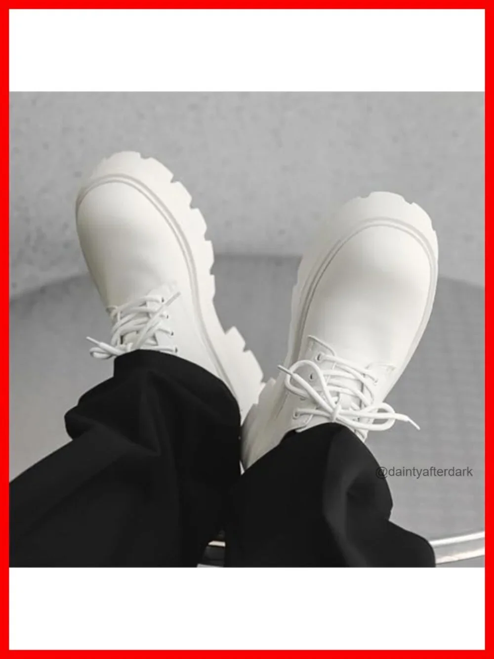 Men's Faux Leather Platform Oxfords Round Toe Lace Up Dress Shoes Non-Slip Lug
